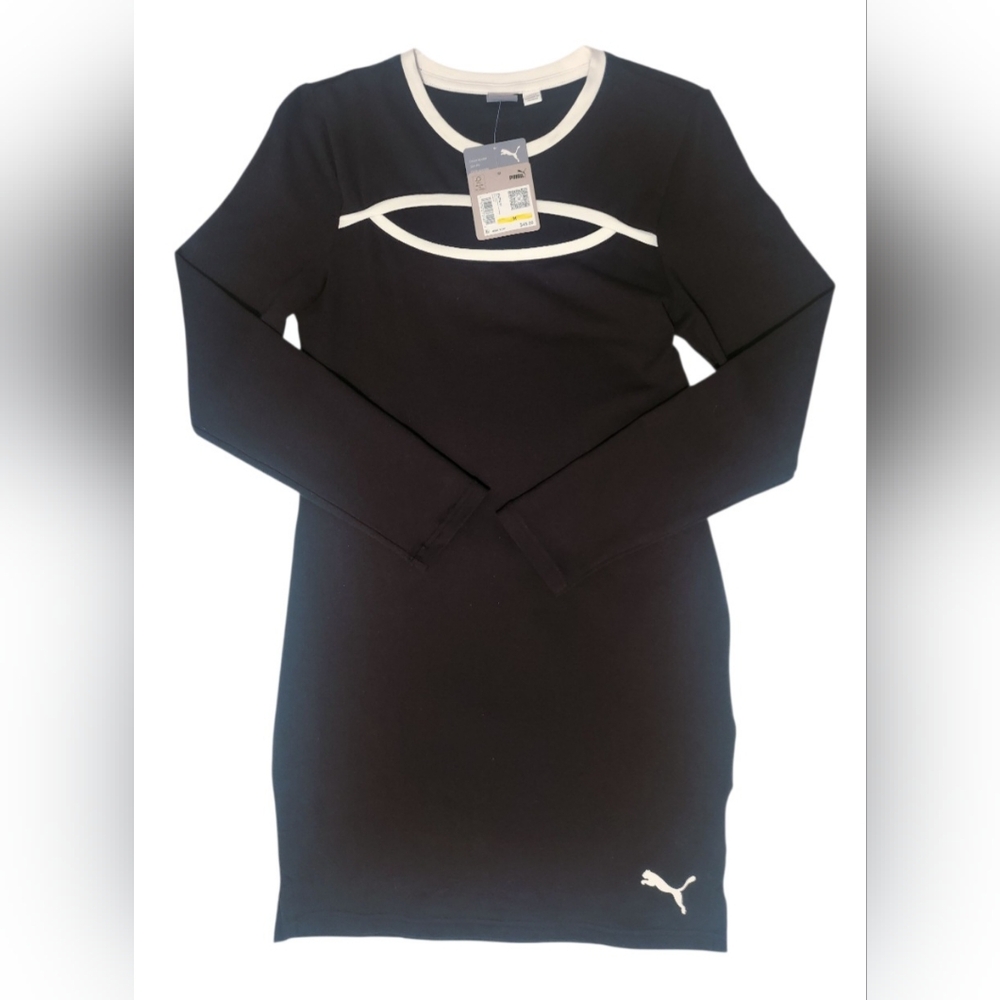 Women's Long Sleeve Slimming Athletic Dress Black Size Medium MSRP $65 - Picture 4 of 16